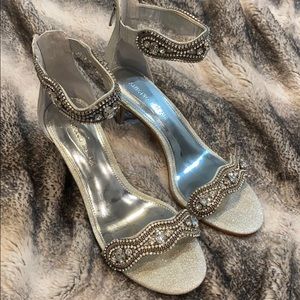 Antonio Melani silver rhinestone shoes